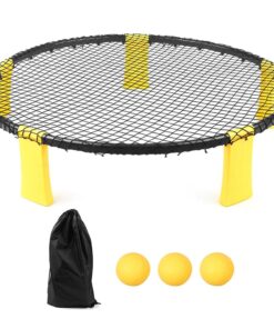 Mini Beach Volleyball Team Game Set with 3 Ball & Carry Bag for Kids Adults