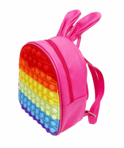 Mini Bunny Ears PopIt Backpack Push Bubble Fidget Toy Backpack - Dark Pink