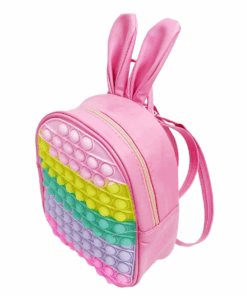 Mini Bunny Ears PopIt Backpack Push Bubble Fidget Toy Backpack - Light Pink