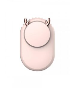 Mini Handheld Portable USB Neck Hanging Cord Cooling Fan - Pink