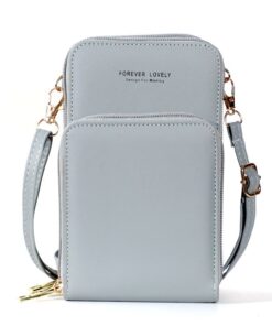 Mini Leather Crossbody Phone Sling Bag Shoulder Strap Wallet For Women - Light Blue