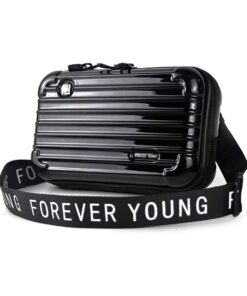 Mini Suitcase Makeup Cross Bag - Black