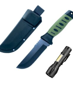 Mini USB Torch with Zoom & Multi-Purpose Survival Knife