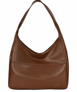 Minimalist Tote Bag with Soft Handle - Brown