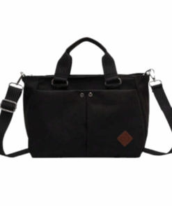 Minimalistic Multi-Compartment Tote Bag With Adjustable Strap - Black