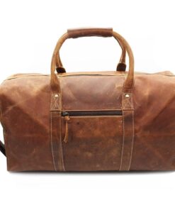 Minx Genuine Buffalo Leather Hunter Travel Duffel Bag - Matt Buffalo