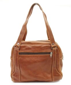 Minx Genuine Leather Ashley Handbag - Brown