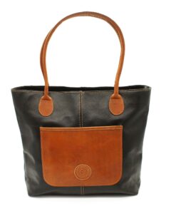 Minx Genuine Leather Claudia Handbag - Black