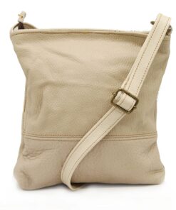 Minx Genuine Leather Get Up and Go Sling Bag - Beige
