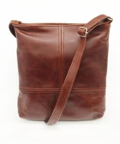 Minx Genuine Leather Get Up and Go Sling Bag - Dark Brown