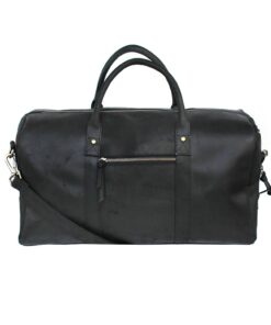 Minx Genuine Leather - Hunter Travel Duffel Bag Black