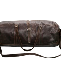 Minx Genuine Leather Jimmy Duffle Travel Bag - Dark Brown