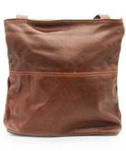 Minx Genuine Leather Justine Shoulder Handbag - Dark Brown