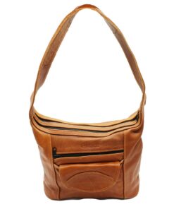 Minx Genuine Leather Kingsley Handbag - Brown Smooth