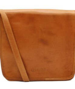 Minx Genuine Leather Messenger Hand Bag - Tan