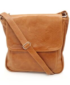 Minx Genuine Leather Mini Huxley Sling Crossbody Handbag - Medium Brown