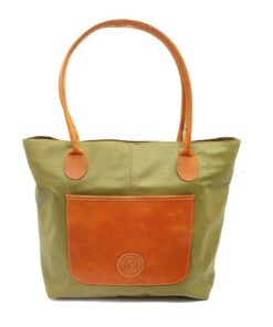Minx Genuine Leather Olivia Handbag - Green