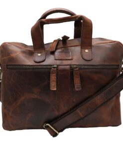 Minx Genuine Leather Santorini Slim Laptop Bag