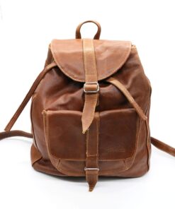 Minx Genuine Leather Troy Backpack Brown