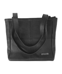 Mirelle Genuine Leather Classic Shopper Handbag - Black