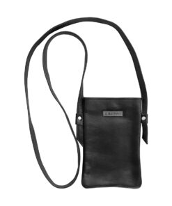 MIRELLE Genuine Leather - Ladies Cellphone Crossbody Sling Handbag - Black