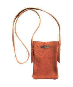 MIRELLE Genuine Leather - Ladies - Cellphone Crossbody Sling Handbag - Tan