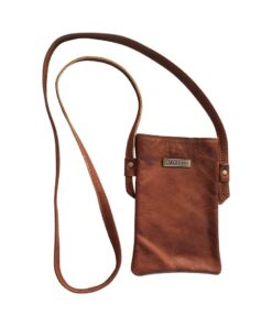 MIRELLE Women's Leather Crossbody Cellphone Sling Bag - Pecan Brown