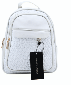 Missy Missi Braided Leather Backpack - White