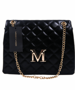 Missy Missi Quilted Embossed Bag With Monogram Detail - Black