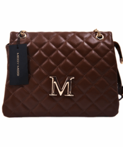 Missy Missi Quilted Embossed Bag With Monogram Detail - Brown