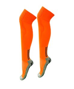 Mitzuma Sports Grip Socks Knee High Senior - Pack of 14 - Neon-Orange & Black