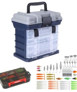 Mix Box 75 Pieces Fishing Baits Lures Kit and Tackle Storage Box Set