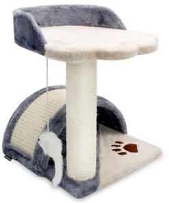 Mix Box Cat Tree Scratcher Playpost Climbing Toy Cat House - Gray Beige