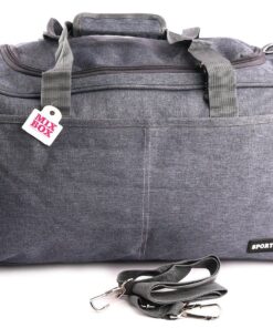 Mix Box Travel Duffel Sports Gym Bag-Grey