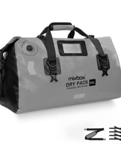Mix Box Waterproof PVC Motorcycle Tail Duffle Dry Bag - 66L - Grey