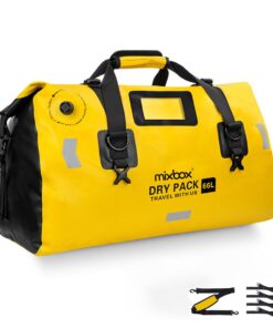 Mix Box Waterproof PVC Motorcycle Tail Duffle Dry Bag - 66L - Yellow