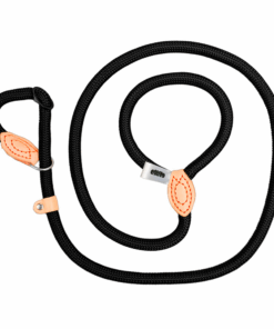 MLEM Adjustable Black Slip Leash Heavy Duty Nylon Comfort Grip 1.5m