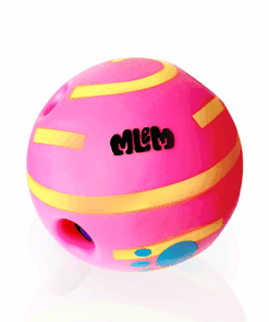 MLEM Interactive Wobble Wag Giggle Ball Dog Toy Vocal Pet Ball - Pink & Black - L