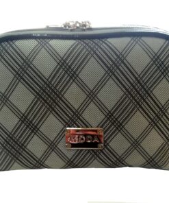 Moda Patterned Ladies Women's Cosmetic Travel Make Up Case Pouch Bag Purse - Navy Grey