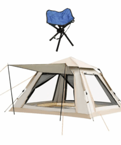 Modern 2.4 x 2.4 x 1.55m 4 Person Tent with Portable Folding Tripod Seat