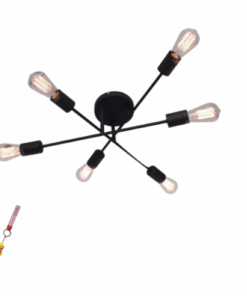 Modern Black Metal 6 Light Chandelier