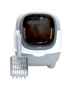 Modern Cat Litter Box, Closed Toilet - Grey