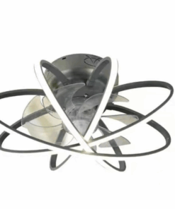 Modern Grey Cage Ceiling Fan LED Light With Remote Control