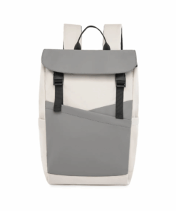 Modern Large Capacity Laptop Backpack - Cream & Grey