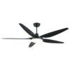 Modern Minimalist 5 Blades Ceiling Fan with Lights - Black