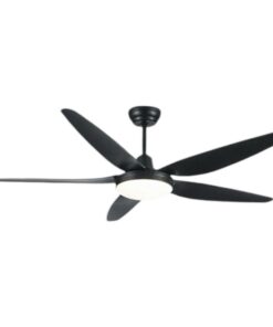 Modern Minimalist 5 Blades Ceiling Fan with Lights - Black