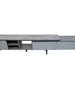 Modern Rectangular Marble Top Living Room TV Stand With Drawers And Shelves