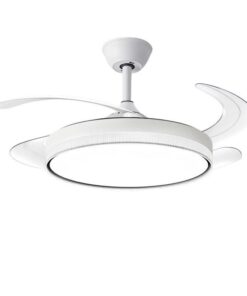 Modern Retractable White Ceiling Fan with Lights 098 - JNC