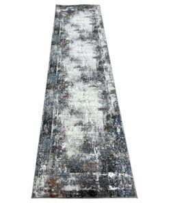 Modern Turkish Runner Rug Grey and Multicolor - 300 x 80cm