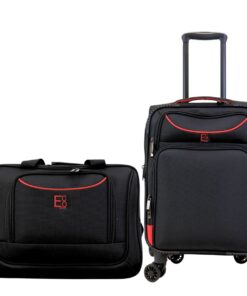 Monaco Elegant Soft Luggage Set with 360 Wheels & TSA Lock - 2 Piece - Black